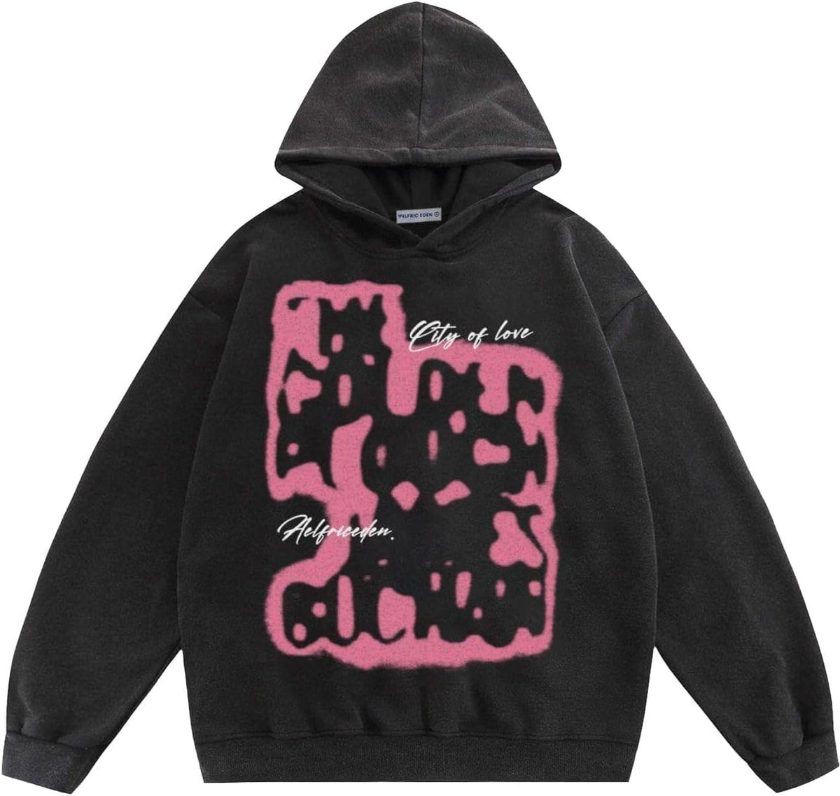 Aelfric Eden Mens Oversized Graphic Hoodies Abstraction Print Washed Hoodie Sweatshirt Unisex Hooded Pullover Tops