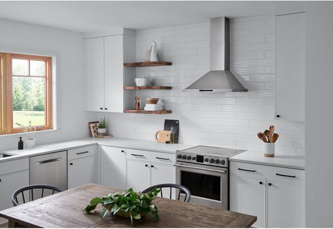 Broan-NuTone Elite 30" Pyramidal Chimney Range Hood with LED Lighting, Wall-Mount Kitchen Chimney Vent Hood, 640 Max CFM, Stainless Steel