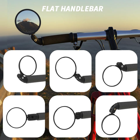 BriskMore Bike Mirrors,Bike Bar End Mirror, HD Glass Convex Lens Bicycle Rearview Mirror, Safe Cycling Rearview Mirror, Easy to Install