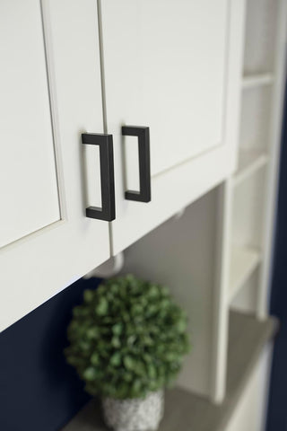 Hickory Hardware Solid Core Kitchen Cabinet Pulls, Luxury Cabinet Handles, Hardware for Doors & Dresser Drawers, 5-1/16 Inch (128mm) Hole Center, Matte Black, Skylight Collection (Pack of 1)