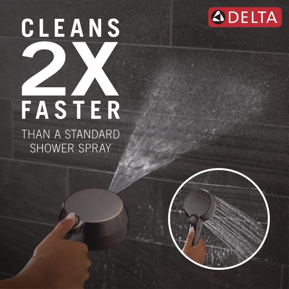Delta 5-Setting In2ition 2-in-1 Dual Shower Head with Handheld High Pressure ProClean Spray, Oil Rubbed Bronze Detachable Shower Head with Hose, 1.75 GPM Flow Rate, Venetian Bronze 75548RB