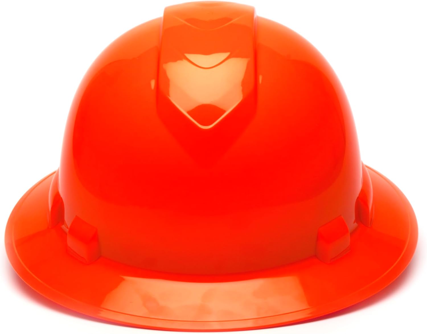 Pyramex Ridgeline Full Brim Hard Hat 4 Point Ratchet Hi Vis Orange