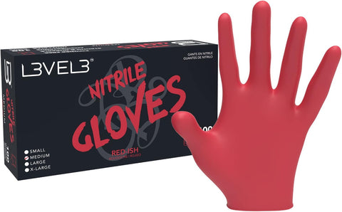 L3 Level 3 Nitrile Gloves - Professional Heavy Duty Disposable Gloves - Latex Free - Fits Snug - Box of 100