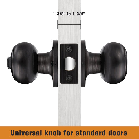 Probrico Oil Rubbed Bronze Door Knobs, Privacy Door Knob for Bathroom Bedroom, Interior Door Knobs with Thumb Turning Locking Button, 10 Pack