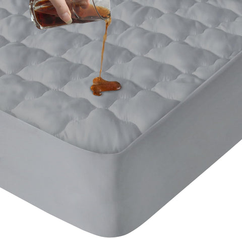 Queen Mattress Protector Pad Waterproof, Bed Cover 14" Deep Pocket, Gray