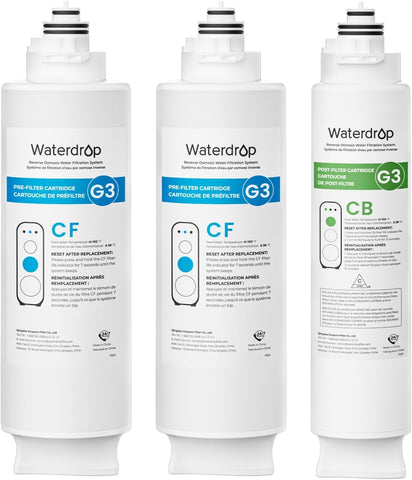 Waterdrop G3-2CFCB Filter, Replacement for G3-W & G3P600 & G3P800 RO System
