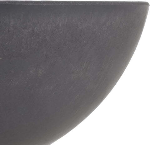 PSW Pot Collection M30DC 12-inch Plastic/Stone/Wood Composite Low Bowl Planter – No Drainage Hole (Drillable), Shallow Indoor/Outer Pot for Succulents, Bonsai, Fairy Gardens, Herbs, Dark Charcoal