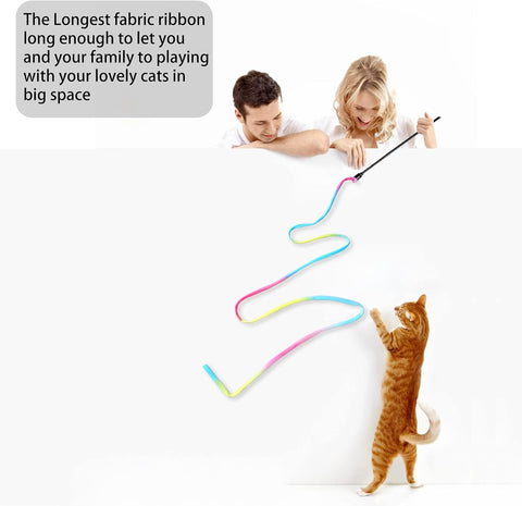 Cat Wand Toys Interactive Kitten Toys for Indoor Cats-2Pcs