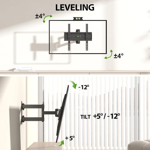USX MOUNT Swivel TV Wall Mount for 26-60 Inch TVs up to 80 lbs, Single Articulating Arm, Full Motion TV Wall Mount Bracket with Swivel and Tilt, Max VESA 400x400mm (Pack of 2)