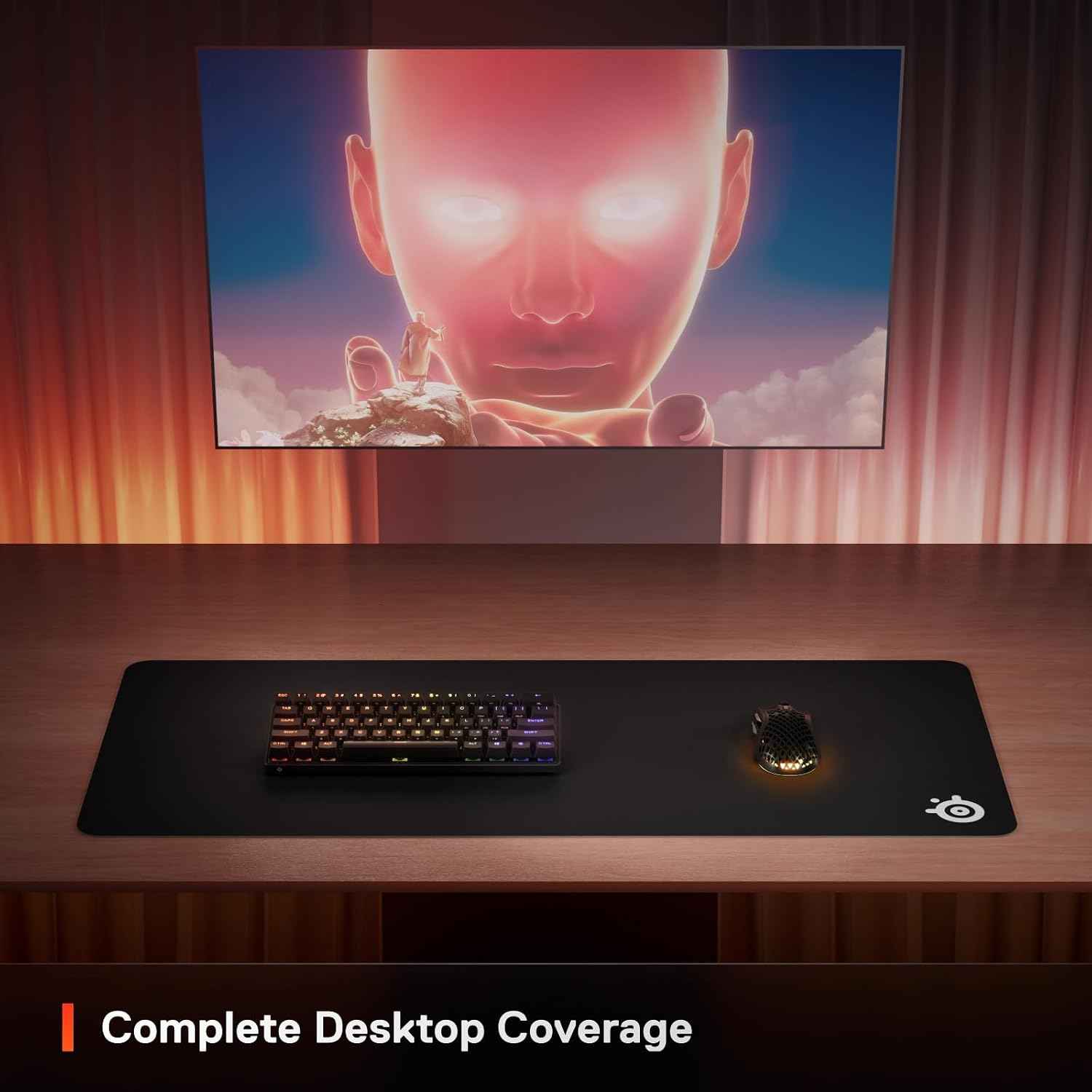 SteelSeries QcK Gaming Mouse Pad - XXL Cloth - Peak Tracking and Stability - Esports Mousepad - Never-Slip - Full Desk Coverage