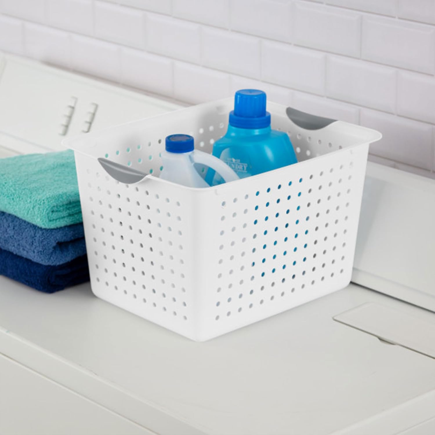Sterilite Deep Ultra Basket, Open Top Plastic Storage Organizer, 12-Pack