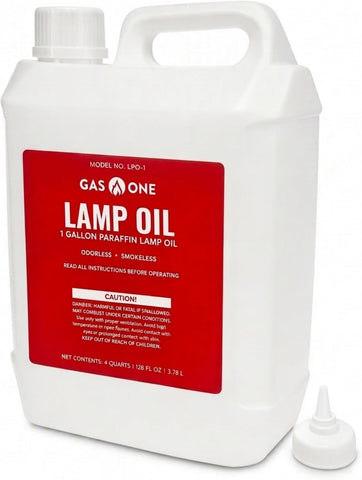 GasOne Liquid Paraffin Lamp Oil – 1 Gallon (128oz) Clear – Odorless, Smokeless Indoor Outdoor Fuel for Lanterns, Lamps, and Torches – Safe Packaging