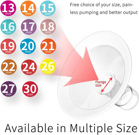 19mm Oval Flanges Breast Pump Parts Compatible with Medela Breast Pumps PersonalFit, Maxflow, Freestyle Flex Swing Maxi Connector