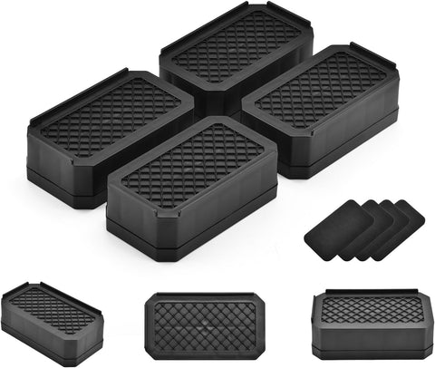 EclatBain Rectangular Adjustable Bed Risers 1.5 Inch, 4000 lbs, 4 Pack