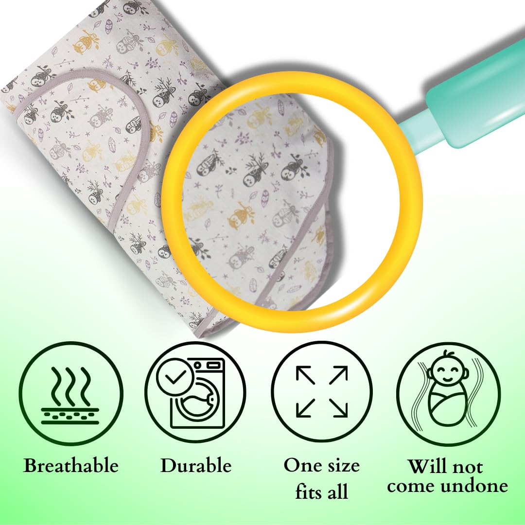 Miracle Blanket Swaddle Wrap, Newborn Baby Swaddle, Green with Beige Trim