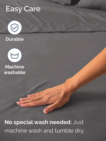 CGK Linens Extra Deep Queen Fitted Sheet - Fitted Sheet Only - Dark Grey