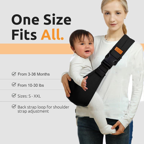Baby Sling Carrier Baby Sling Newborn to Toddler Carrying 10-30 lbs(Beige)
