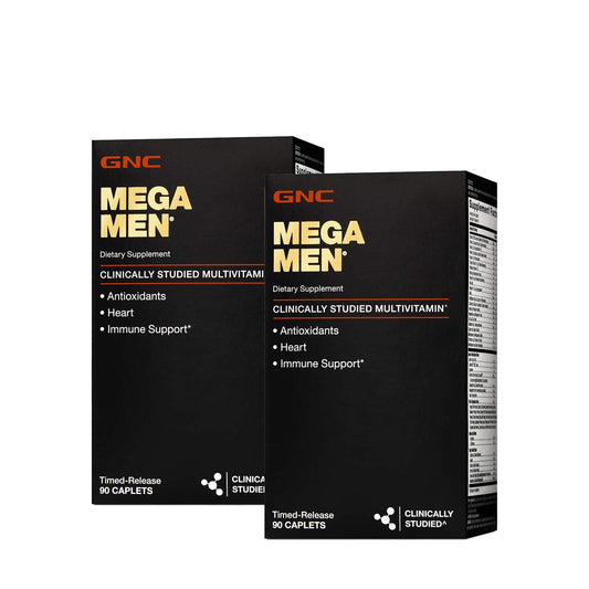 GNC Mega Men Multivitamin | Antioxidants, Heart Health, and Immune Support | Twin Pack (2 x 90 Count)