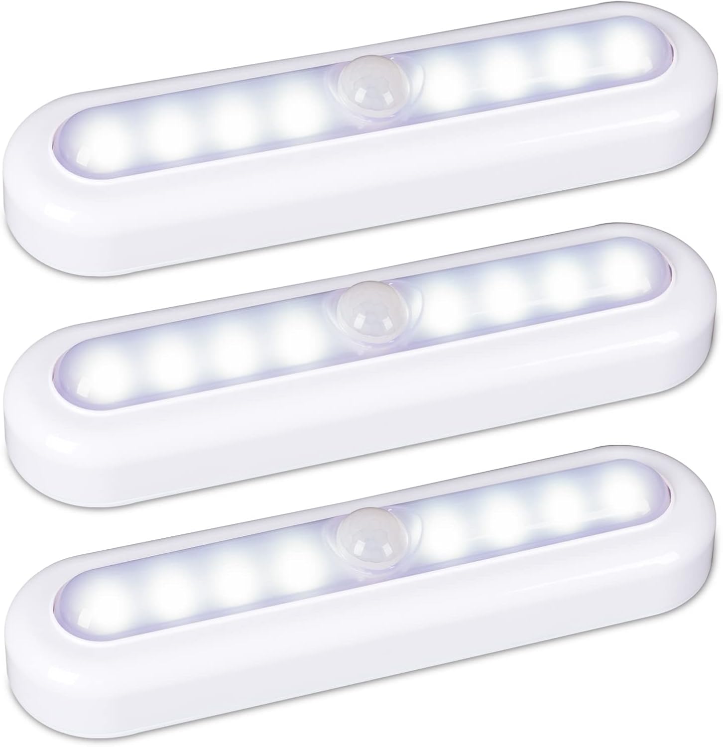 STAR-SPANGLED 7” Motion Sensor Lights Indoor AAA Battery, 3 Pack Cool White