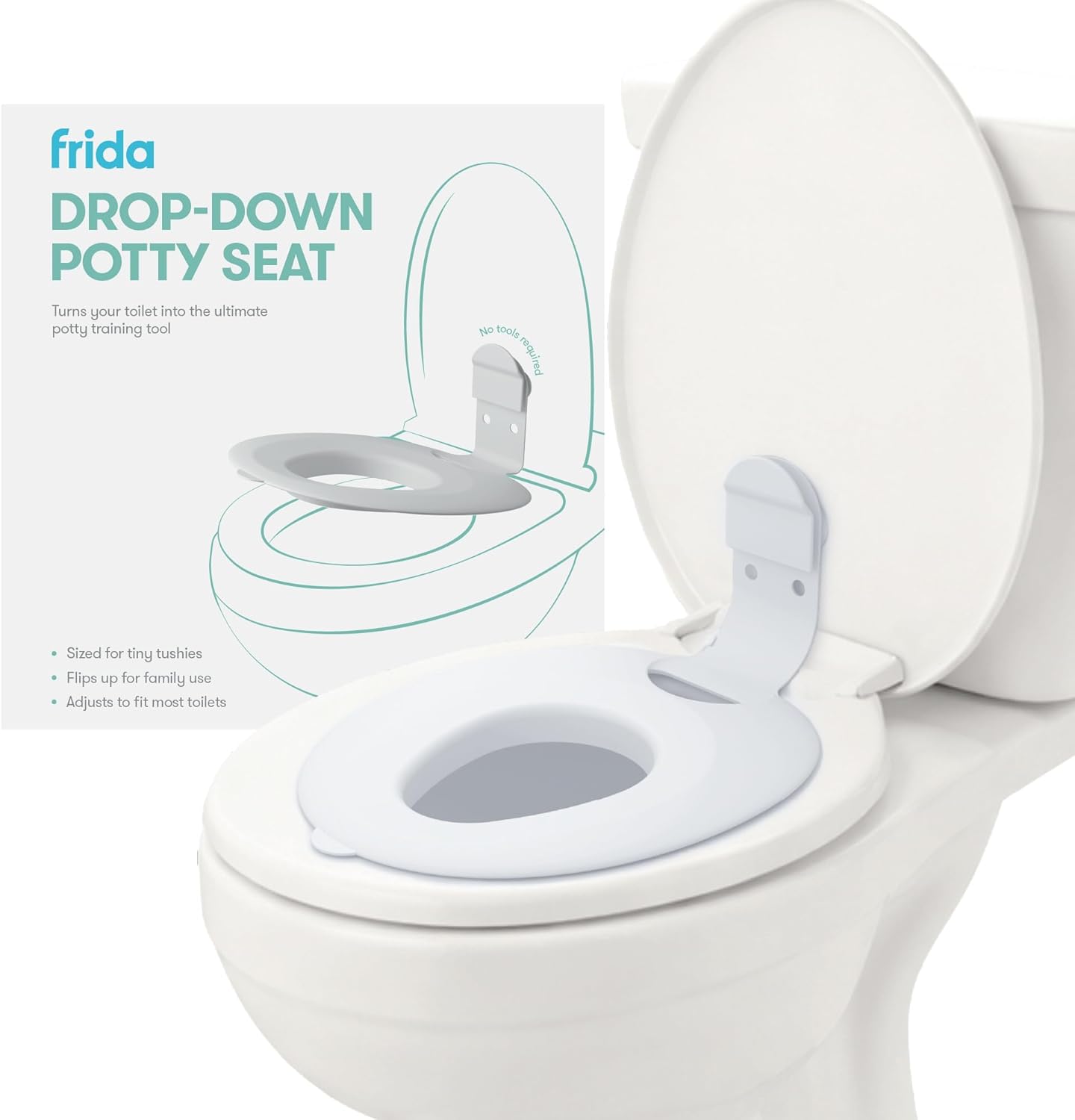 Frida Baby Drop Down Potty Training Seat for Toddlers & Kids, Easy to Clean