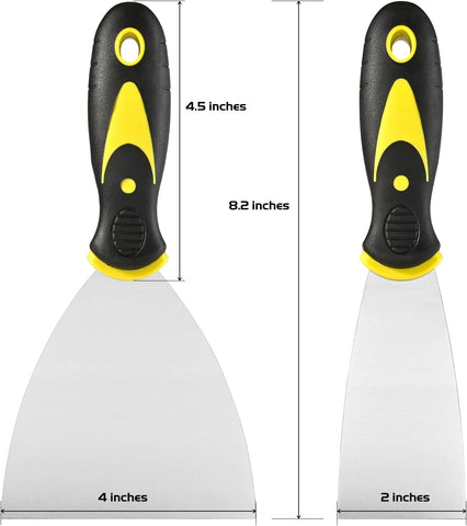 Putty Knife Set, 2" 4" Paint Scraper & Spackle Knife
