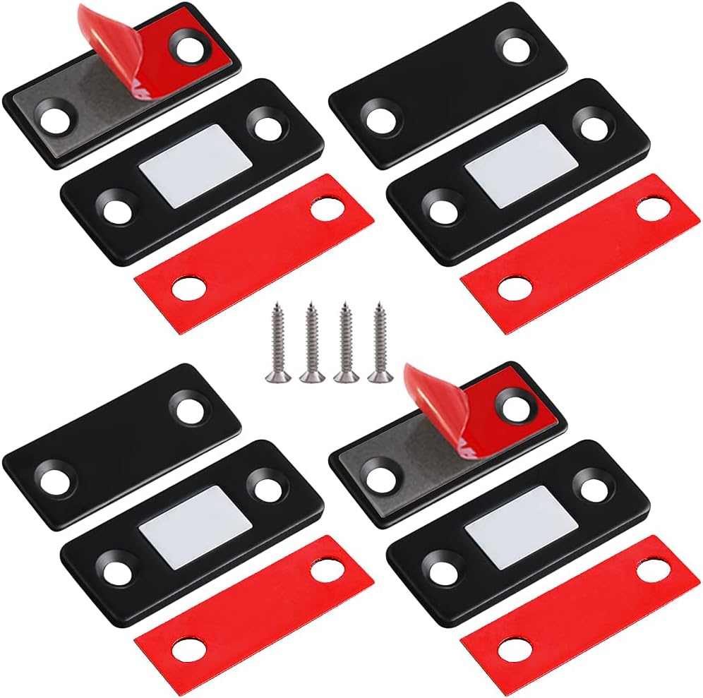 Cabinet Magnetic Catch Jiayi 4 Pack Ultra Thin Cabinet Door Magnets Stick on Drawer Magnets Cabinet Latch Magnetic Closures for Cabinets Kitchen Closet Door Closing Magnetic Door Catch Closer