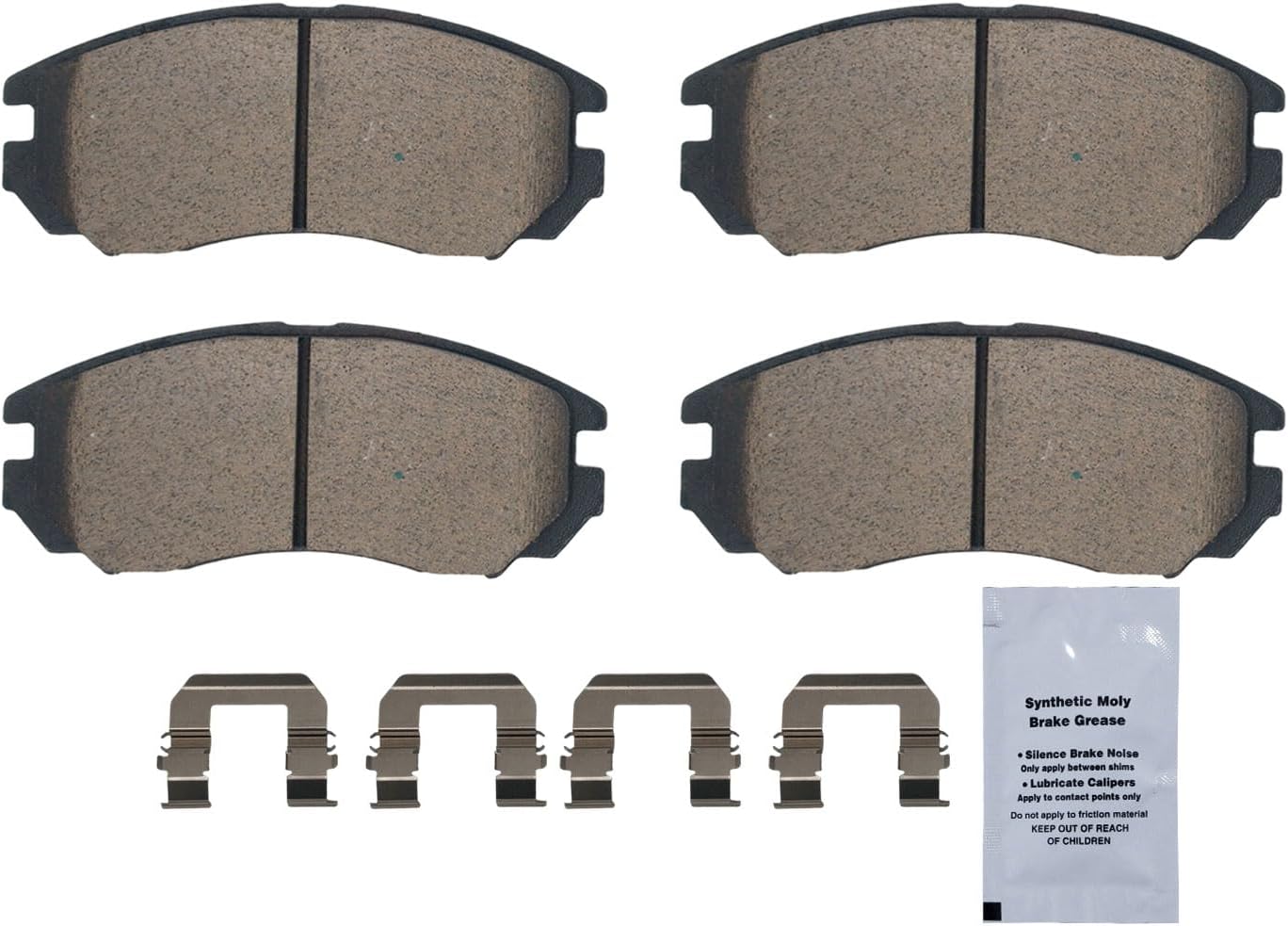 HUSCH D1104 Front Ceramic Brake Pads Kit Fit For Hyundai Tiburon 2005, 2008