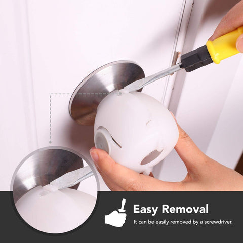 Mom's Choice Gold Awards Winner - EUDEMON 4 Pack Baby Safety Door Knob Covers Door Knob Locks(not Suit for All Door knobs)