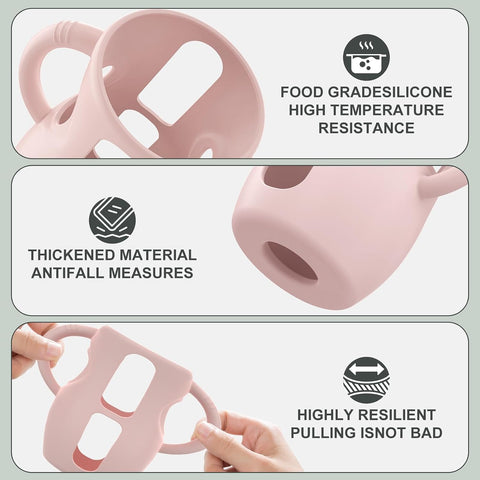 3PC Silicone Sleeves with Handles for Philips Avent Glass Baby Bottles 4 oz
