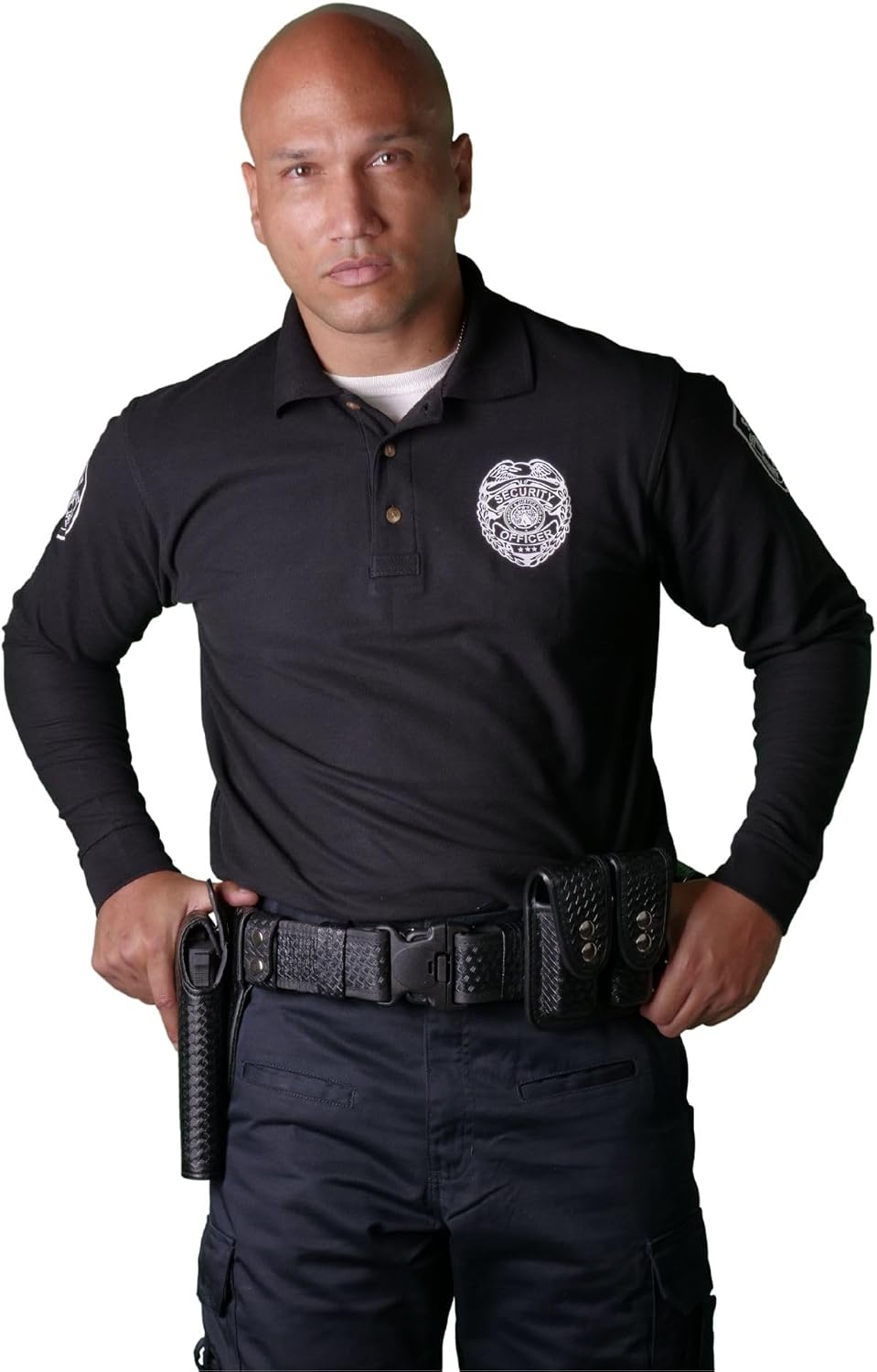 First Class Black Poly Cotton Security Polo Shirts