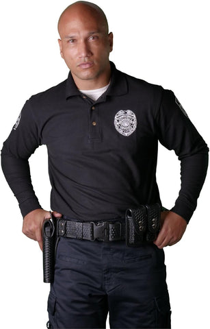 First Class Black Poly Cotton Security Polo Shirts