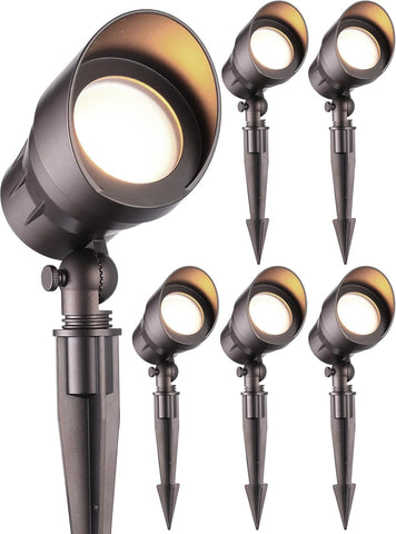 LEONLITE 6-Pack 5W 12-24V Low Voltage LED Spotlight 3000K Oil Rubbed Bronze