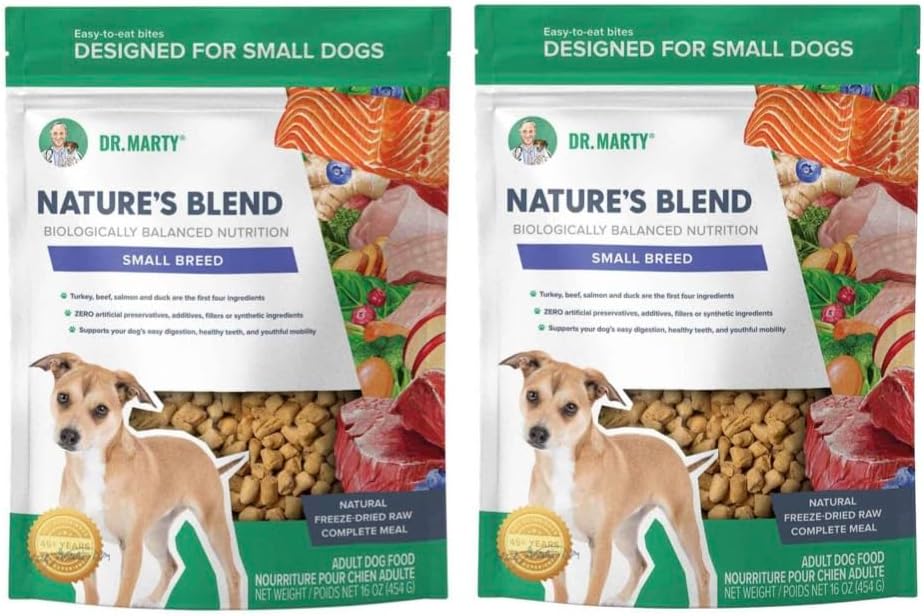 Dr. Marty Nature's Blend Adult Small Breed Freeze Dried Raw Dog Food 16 oz (2 Pack)