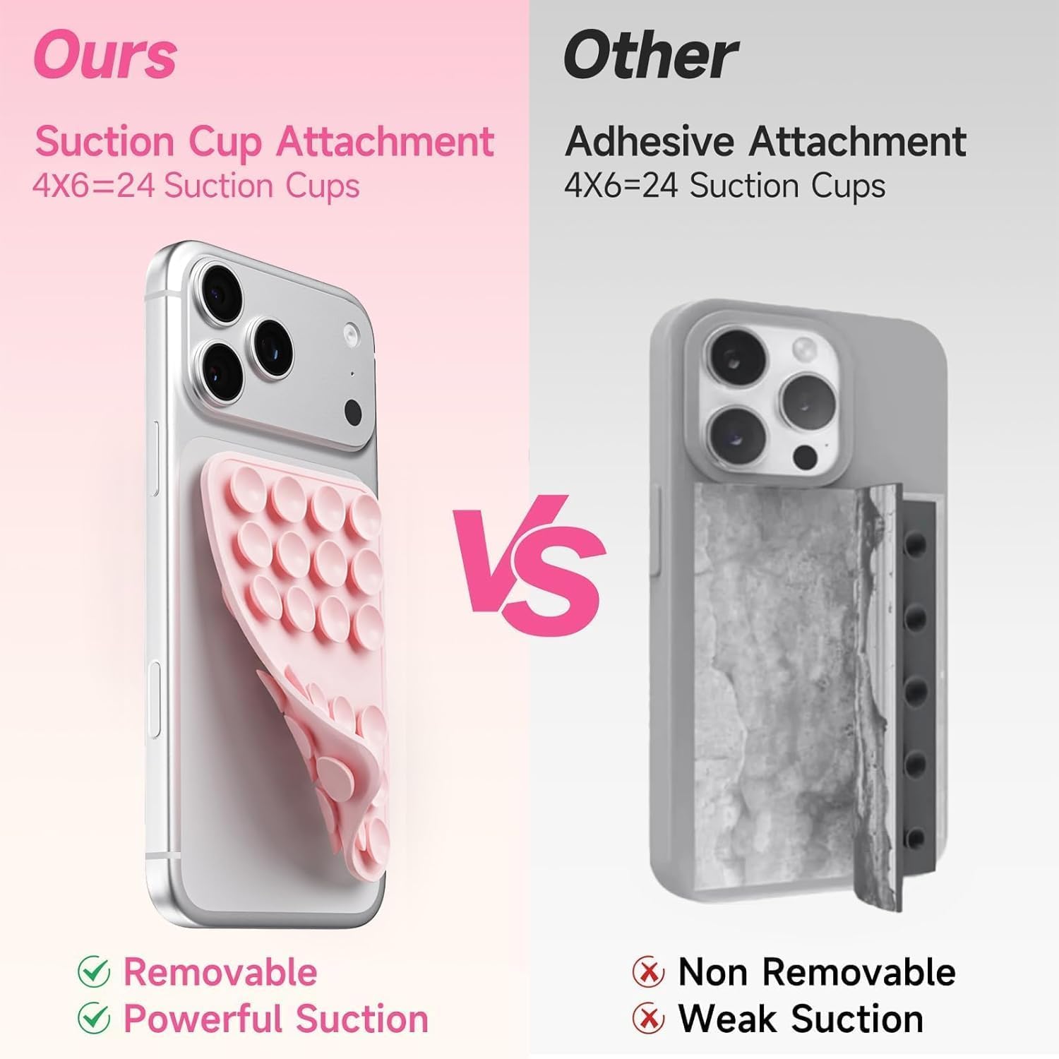 Upgraded Double Sided Silicone Suction Cup Phone Case Mount, Baby Yellow