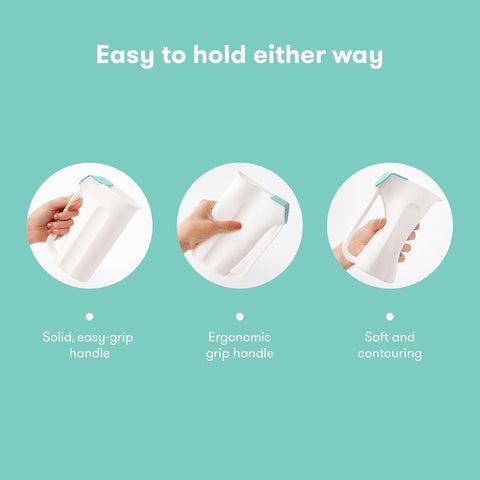 Frida Baby Control The Flow Bath Rinse Cup, Tear Free Rinser to Wash Hair and Body with Easy Grip Handle and Removable Rain Shower, Made in USA