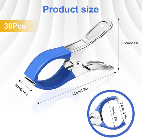 Pool Cover Clips for Above Ground Pools, 30 Pcs 4.7 Inch Stainless Steel Pool Cover Clamps, Windproof Clips for Above Ground Pool Cover