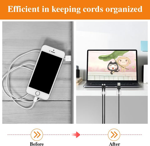 Shintop 16pcs Cable Clips for Organizing Nightstand Phone Chargers (White)