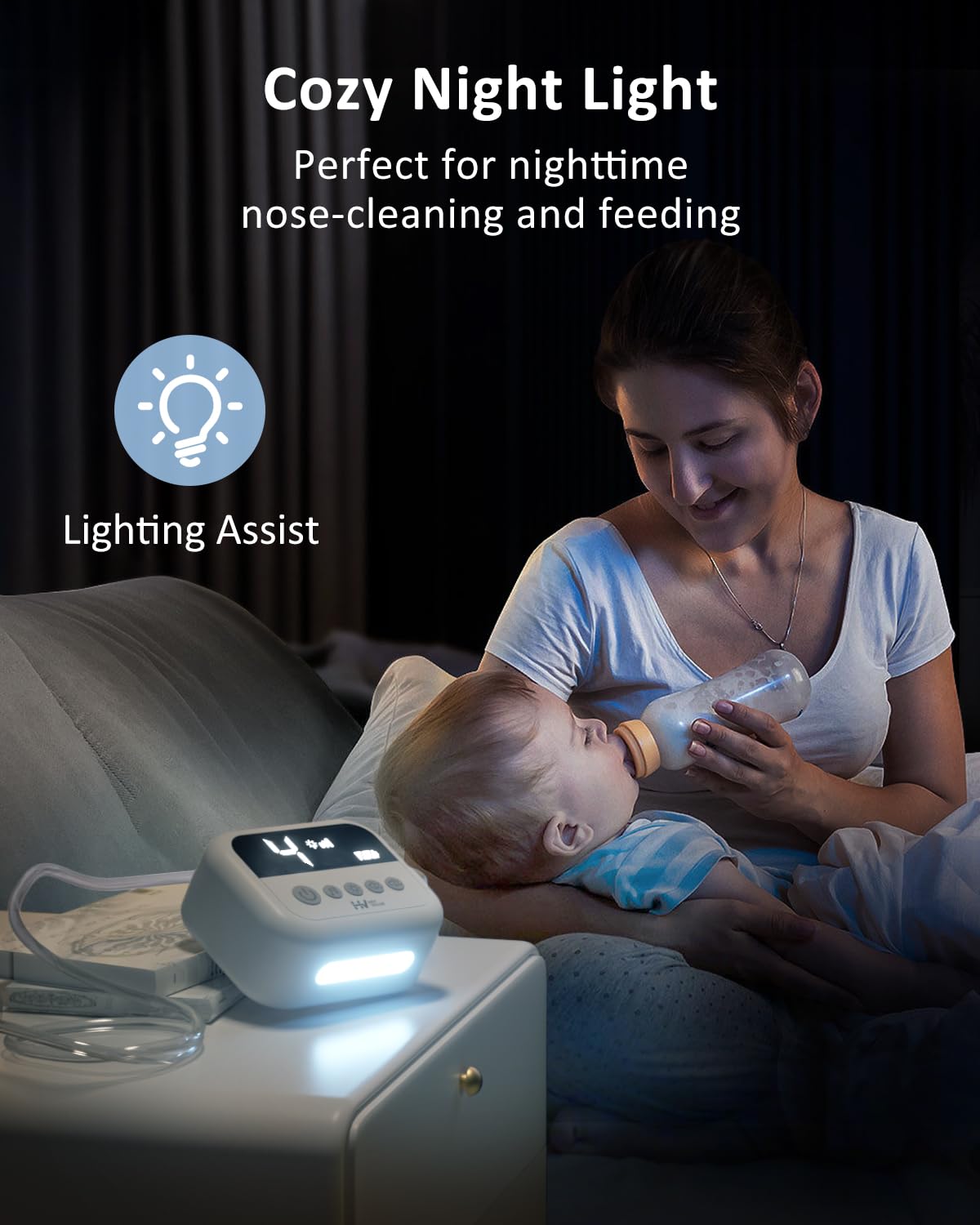 HEYVALUE Nasal Aspirator for Baby, Hospital Grade 9 Levels Suction, White