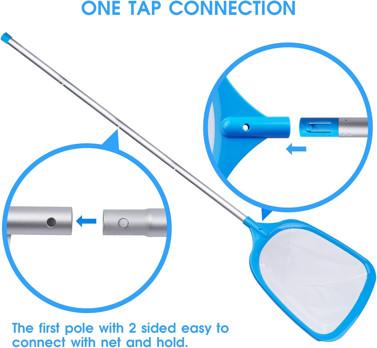 TidyMister Pool Skimmer Hot Tub Skimmer Spa Net with 4ft Aluminum Pole Ultra Fine Mesh Pool Net Accessories Leaf Skimmer for Small Pools Fine Debris