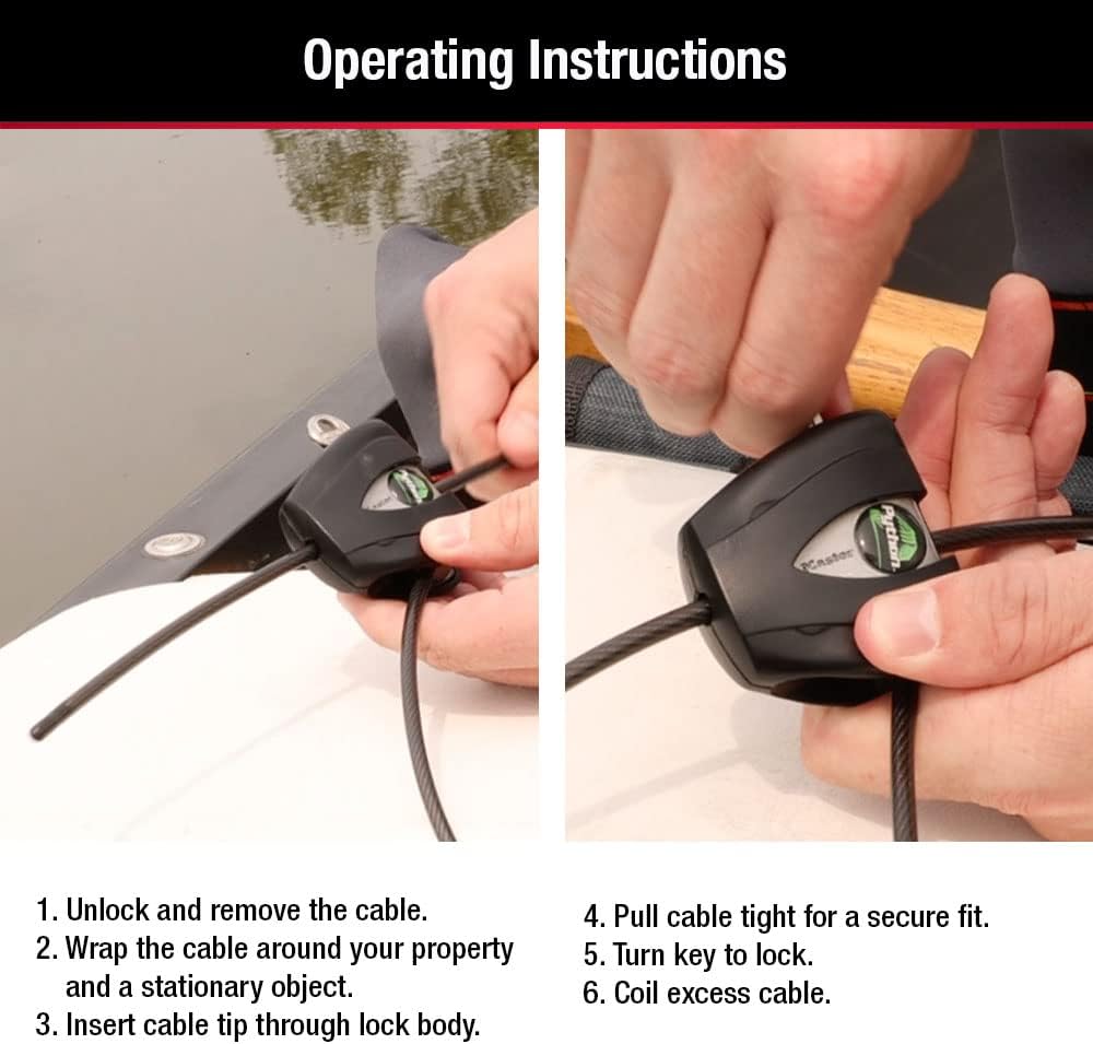 Master Lock Python Cable Lock Heavy Duty, Keyed, Anti-Theft 2-Pack, 8417TEC