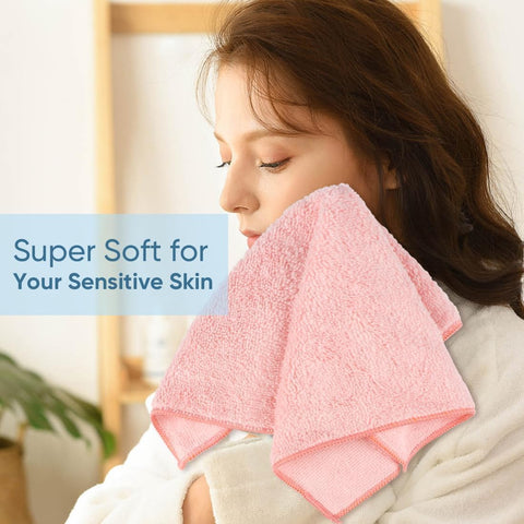 HOMEXCEL Washcloths 12PK, Ultra Soft&Highly Absorbent Face Towels, 12X12 in