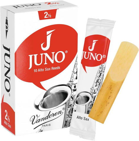 Vandoren JUNO Alto Saxophone Reeds, Strength 2.5, Box of 10, JSR6125