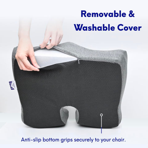 Cushion Lab Patented Pressure Relief Seat Cushion for Long Sitting Hours on Office/Home Chair, Car, Wheelchair - Extra-Dense Memory Foam for Hip, Tailbone, Coccyx, Sciatica - Wellness Green