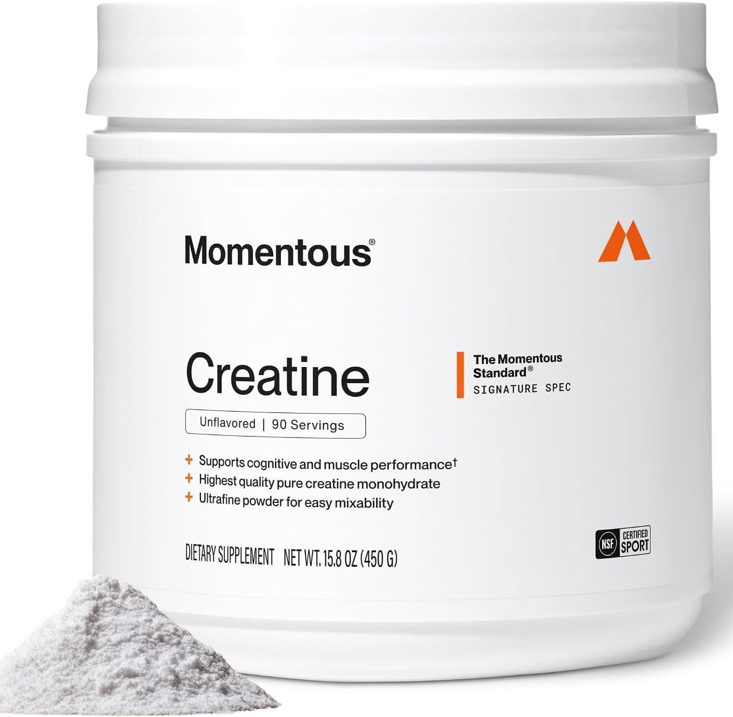 Momentous Creatine Monohydrate Powder, 5g per Serving, Unflavored