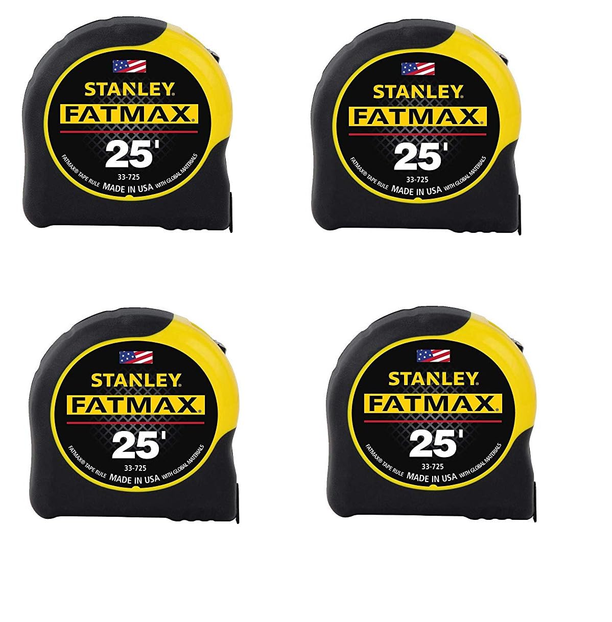 Stanley FATMAX Tape Measure, 25-Foot, 4 Pack (33-725)