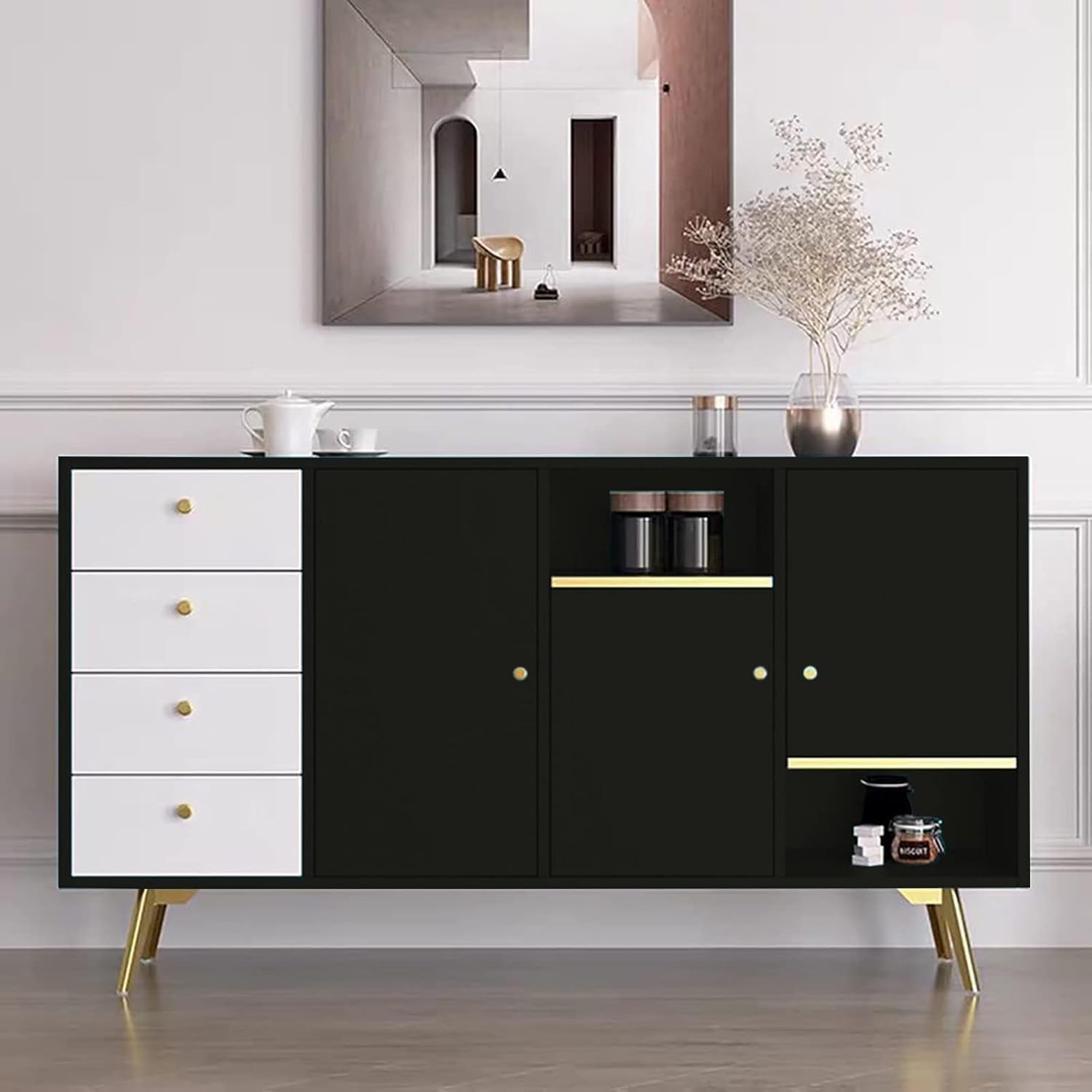 Yancorp 31.5"x394" Matte Black Contact Paper Peel and Stick Wallpaper Removable Contact Paper for Bedroom Kitchen Cabinest Self-Adhesive Drawer Stick and Peel Countertop