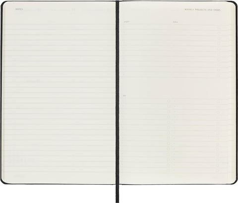 Moleskine PRO 12 Month 2025 Weekly Vertical Planner, Hard Cover, Large (5" x 8.25"), Black, 288 pages