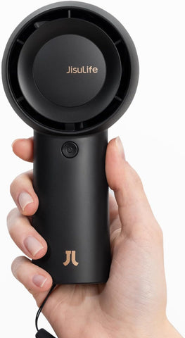 JISULIFE Portable Handheld Turbo Fan Rechargeable 6000mAh 5-Speed (Black)