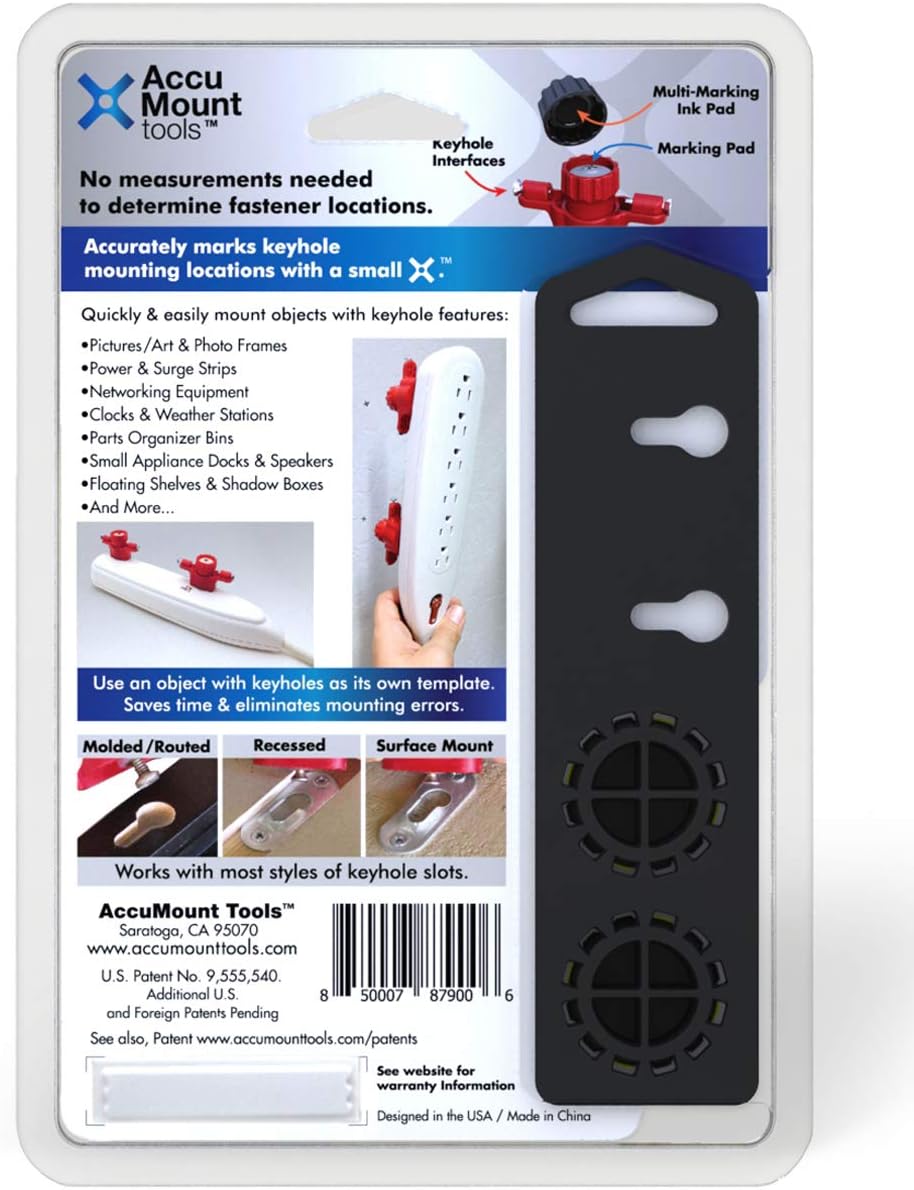 Picture Hanging Marking Tool No-measure Keyhole & Sawtooth Fastener Locator
