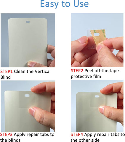 60 PCS Vertical Blind Repair Tabs Kit Clear Fixer Verticle Blinds Snap in Replacement Slats Parts Panels
